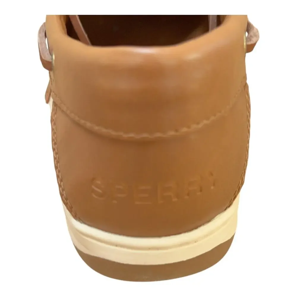 Sperry Whalefish Boat Shoes Sz 8 Women's Tan Brown 2-Eye Flat Med Width Leather